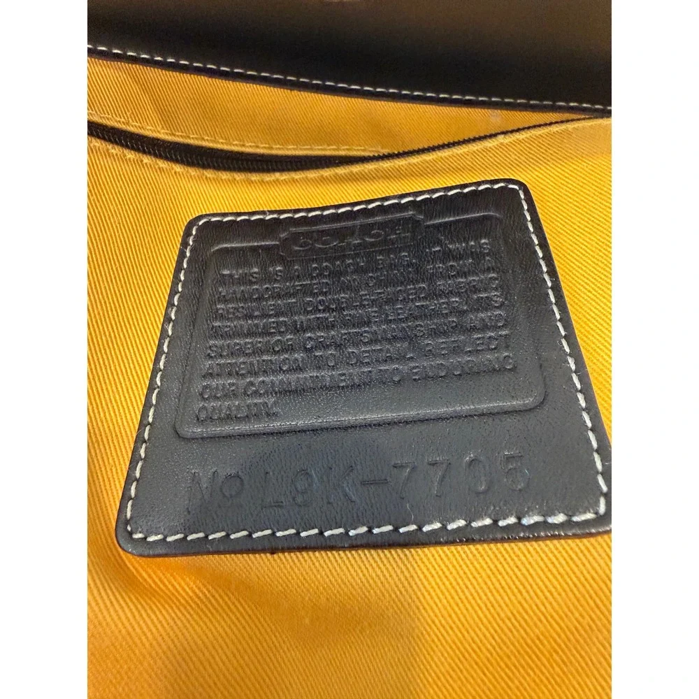 Vintage Coach Hampton Beige Fabric/Black Leather Trim Tote Bag Purse 7705 - Picture 9 of 9